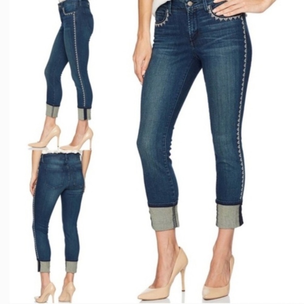NYDJ Alina cuff jeans with embroidery 10